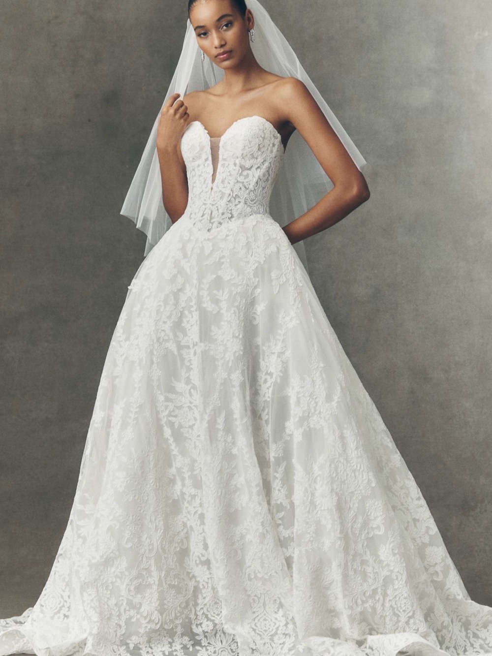 Pronovias x Anthropologie Weddings Kareny Basque-Waist Wedding Gown